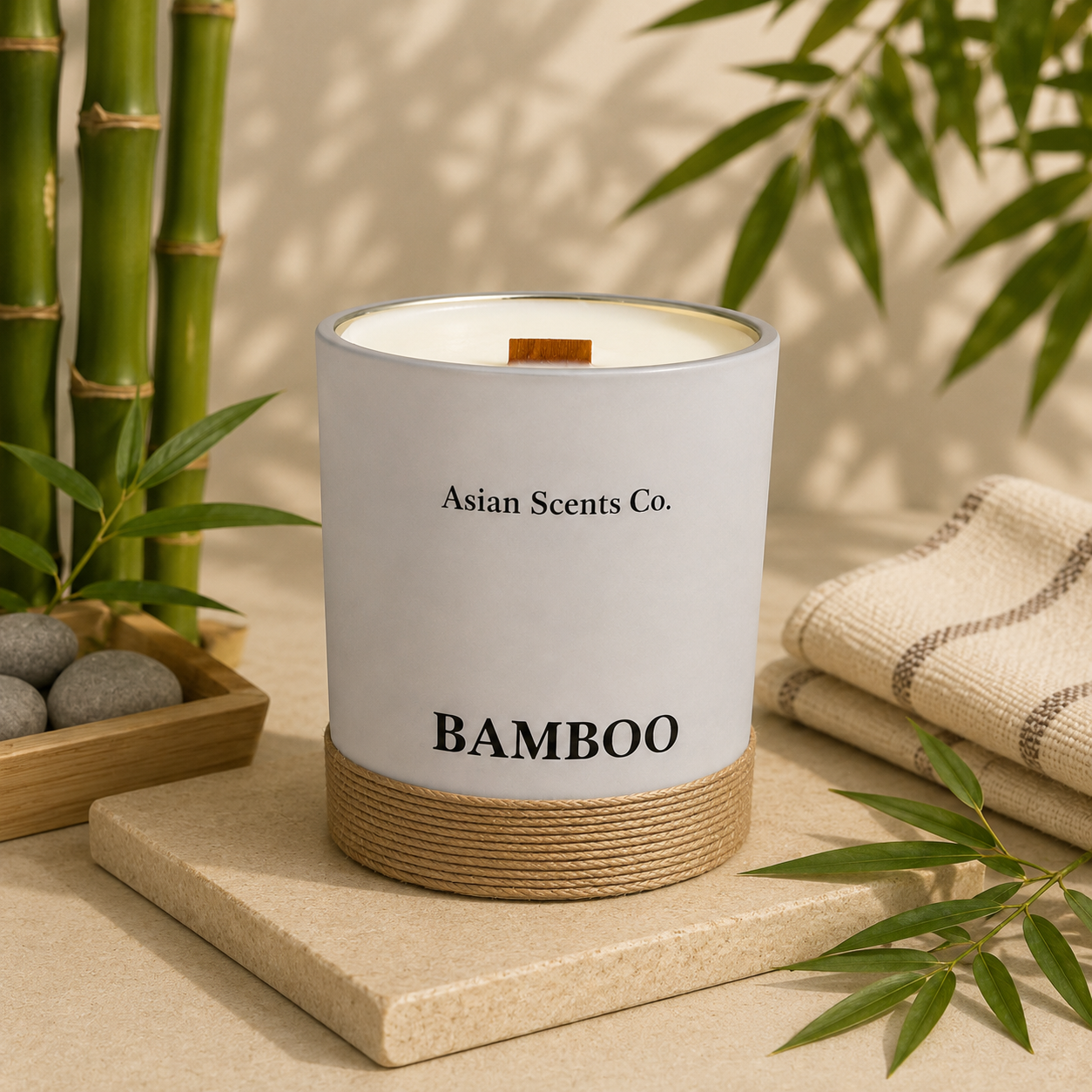 Bamboo scented candle