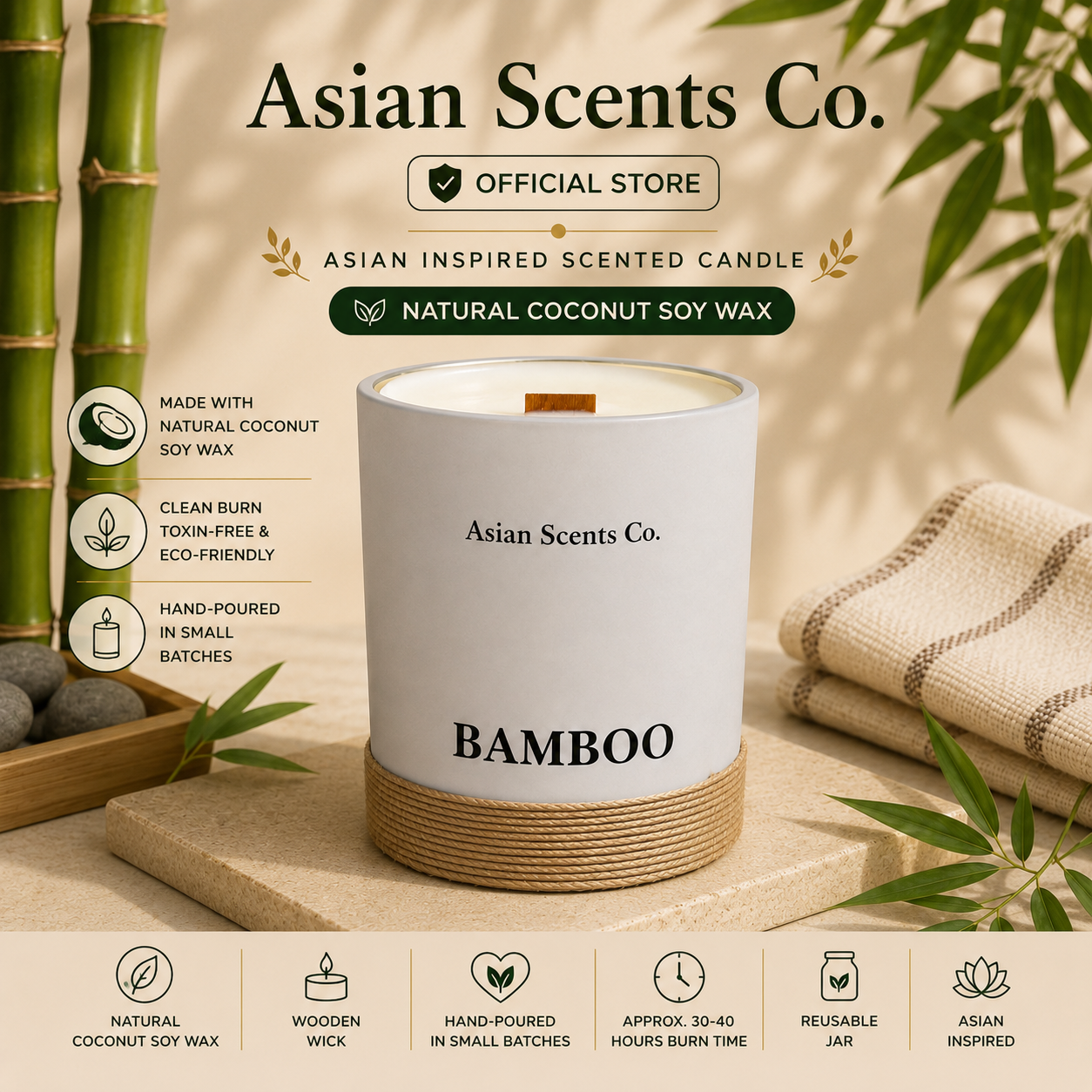 Bamboo scented candle