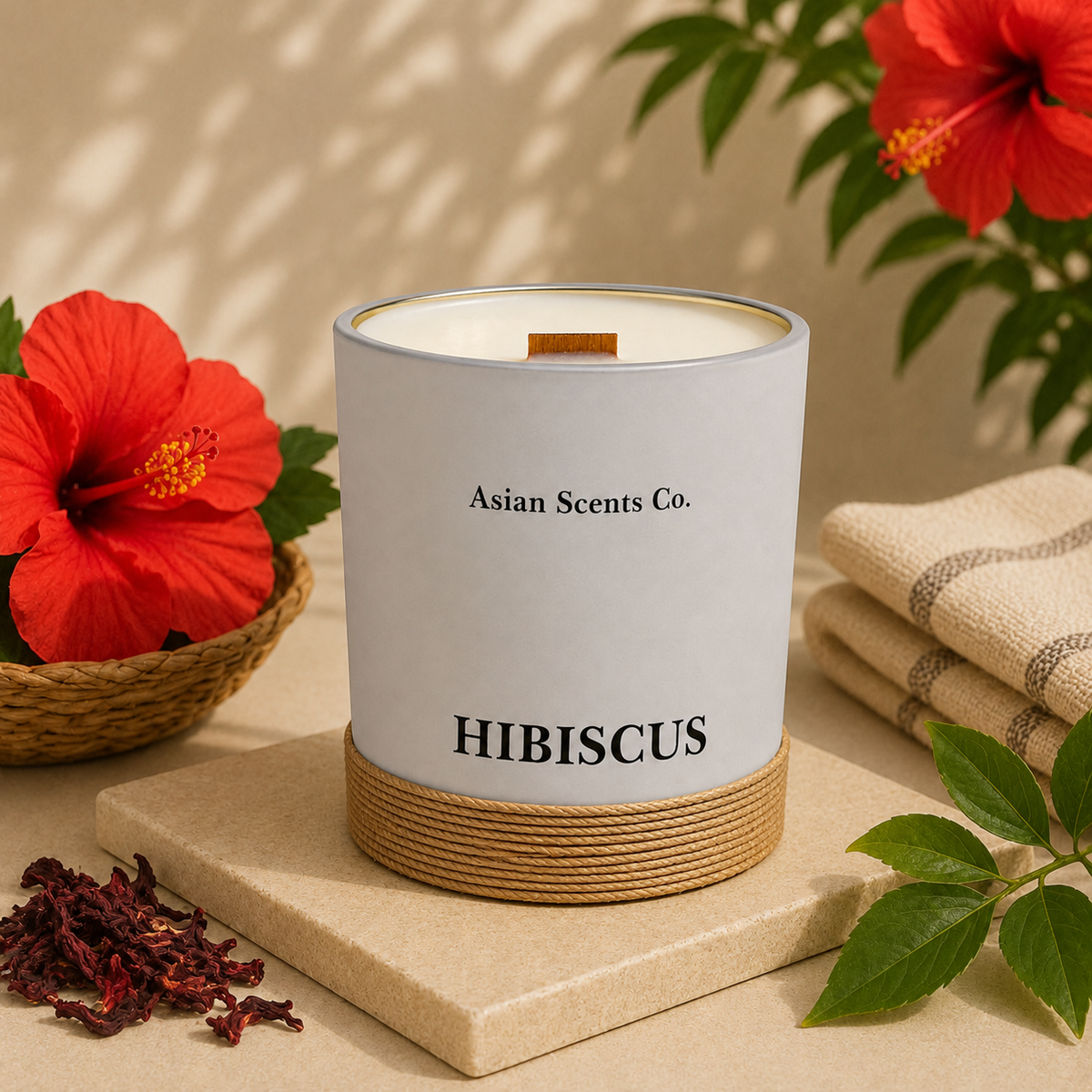 Hibiscus scented candle