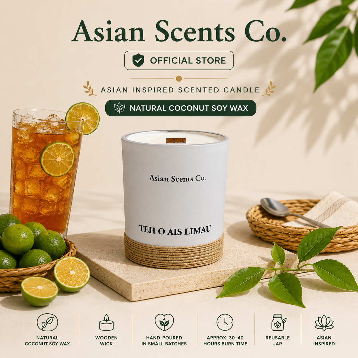 Teh O' Ais Limau scented candle